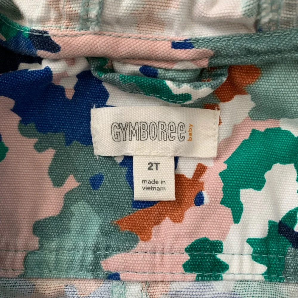Toddler Girls Gymboree Hooded Lightweight Pink Blue Camo Coat Jacket Size 2T